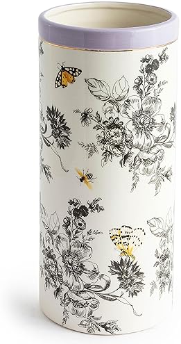 MACKENZIE-CHILDS Butterfly Toile Ceramic Vase, Unique Tall Flower Decor