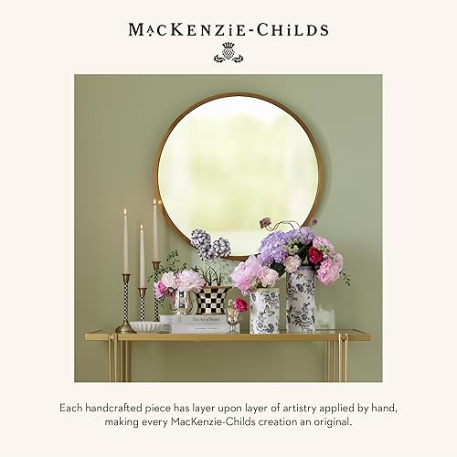 MACKENZIE-CHILDS Butterfly Toile Ceramic Vase, Unique Tall Flower Decor