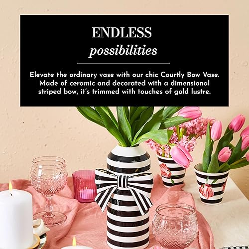 Mackenzie-Childs Bow Vase Unique Flower Vase for Living Room Decor
