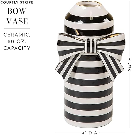 Mackenzie-Childs Bow Vase Unique Flower Vase for Living Room Decor