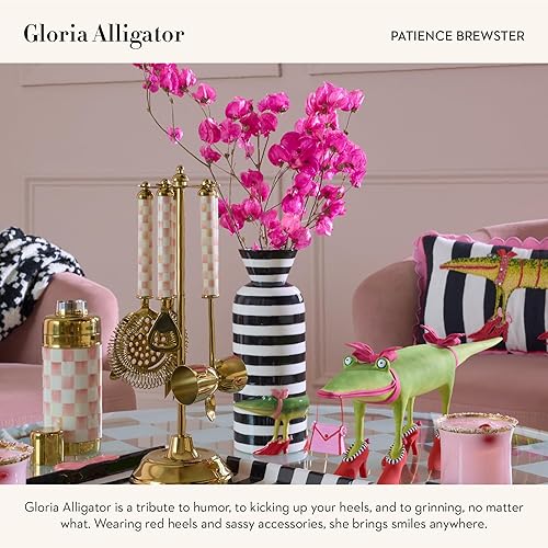 MACKENZIE-CHILDS Patience Brewster Gloria Alligator Ceramic Vase