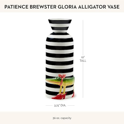 MACKENZIE-CHILDS Patience Brewster Gloria Alligator Ceramic Vase
