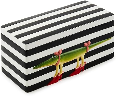 MACKENZIE-CHILDS Patience Brewster Gloria Alligator Lidded Box: Charming Small Storage Solution