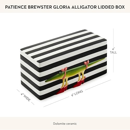 MACKENZIE-CHILDS Patience Brewster Gloria Alligator Lidded Box: Charming Small Storage Solution
