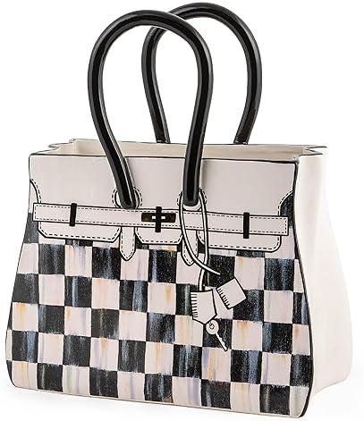 MACKENZIE-CHILDS Doodles Decorative Ceramic Vase - Handbag Design