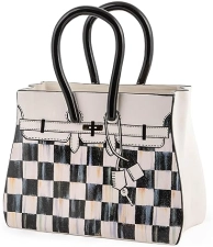MACKENZIE-CHILDS Doodles Decorative Ceramic Vase - Handbag Design