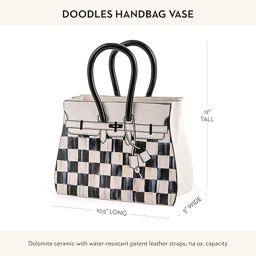 MACKENZIE-CHILDS Doodles Decorative Ceramic Vase - Handbag Design