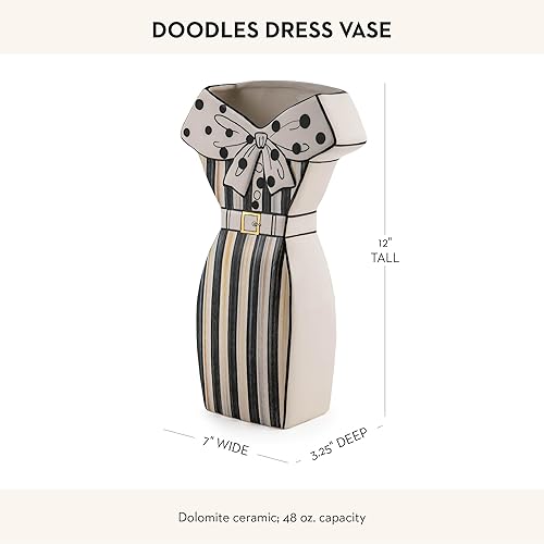 MACKENZIE-CHILDS Ceramic Doodles Vase for Stylish Home Decor