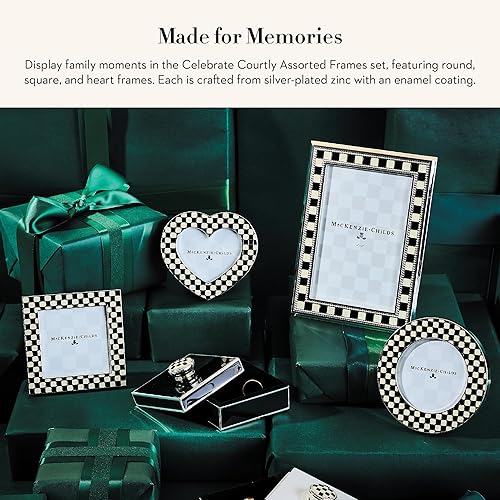 MACKENZIE-CHILDS Courtly Assorted Frames Set, Round Square Heart Picture Frames, Set of 3
