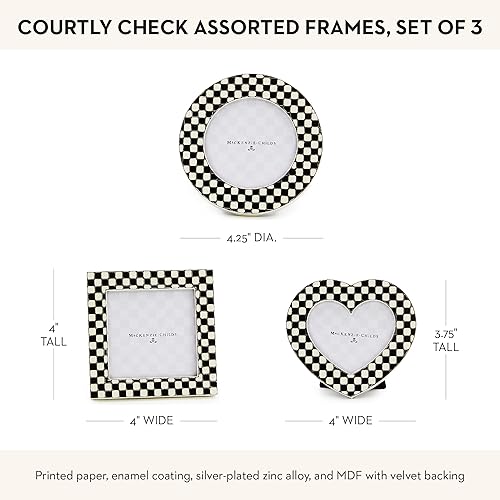 MACKENZIE-CHILDS Courtly Assorted Frames Set, Round Square Heart Picture Frames, Set of 3
