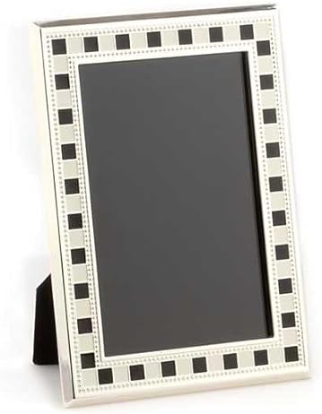 MACKENZIE-CHILDS Black-and-White Decorative Picture Frame, 4x6 inches
