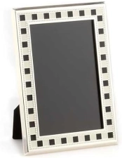 MACKENZIE-CHILDS Black-and-White Decorative Picture Frame, 4x6 inches