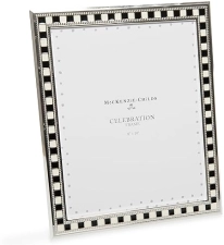 MACKENZIE-CHILDS 8x10 Black-and-White Standing Picture Frame - Decorative Frame for Celebrate