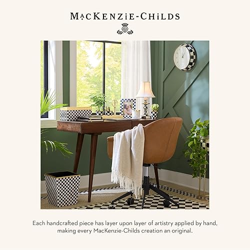 MACKENZIE-CHILDS 4x6 Lacquer Family Picture Frame in Black-and-White Courtly Check