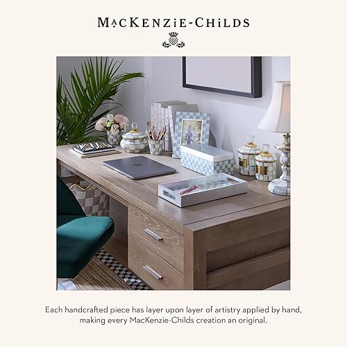MACKENZIE-CHILDS Gray-and-White Sterling Check 4x6 Family Picture Frame