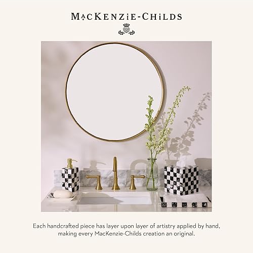MACKENZIE-CHILDS Capiz Vanity Tray in Black-and-White Courtly Check Design