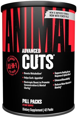 Universal Nutrition Animal Cuts Thermogenic Fat Burner - Metabolism Boost Pills for Weight Loss - Energy, Focus, Ketones Appetite Suppressant - 42 Packs