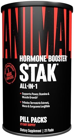 Universal Nutrition Animal Stak Natural Hormone Booster with Tribulus - Testosterone Support for Athletes - Estrogen Blockers - 1 Month Cycle