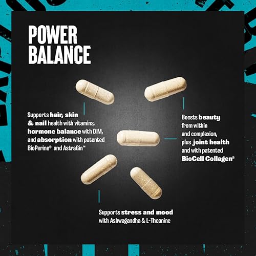 Universal Nutrition Women's Alpha F Comprehensive Formula - Supports Hormonal Balance, Skin, Hair, Nails, Mood & Stress - 30 Packs