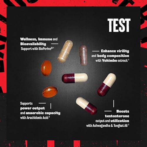 Universal Nutrition Animal Test Testosterone Booster for Men - Male Enhancing Supplement for Strength Athletes & Bodybuilders - Stamina, Endurance, Muscle Growth - 21 Day Cycle
