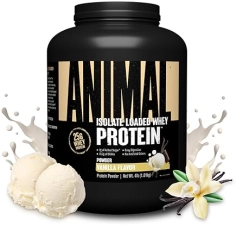 Universal Nutrition Vanilla Animal Whey Isolate Protein Powder - 25g Protein, Muscle Builder for Men & Women - Pre & Post Workout Recovery with Digestive Enzymes - Low Sugar - 4 lbs