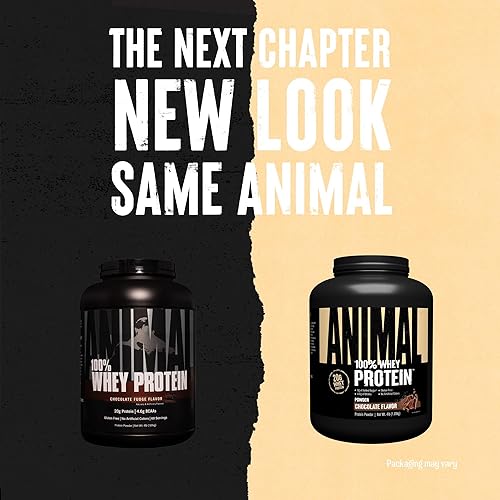 Universal Nutrition Chocolate Animal Whey Protein Powder - 100% Whey Blend for Workout Recovery, 4 lb
