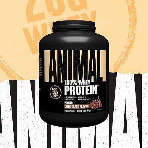 Universal Nutrition Chocolate Animal Whey Protein Powder - 100% Whey Blend for Workout Recovery, 4 lb