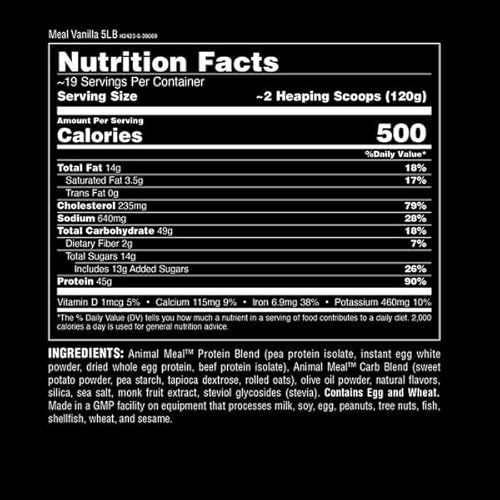 Universal Nutrition Vanilla Protein Shake for Muscle Recovery with Whole Food Ingredients - 5 lbs