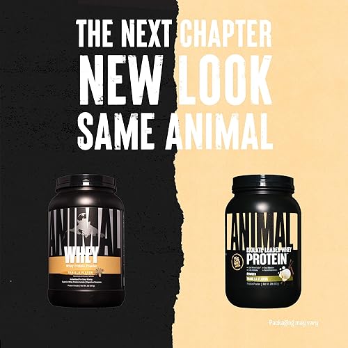 Universal Nutrition Animal Whey Isolate Protein Powder - Muscle Builder & Recovery with Digestive Enzymes - Vanilla 2 lbs