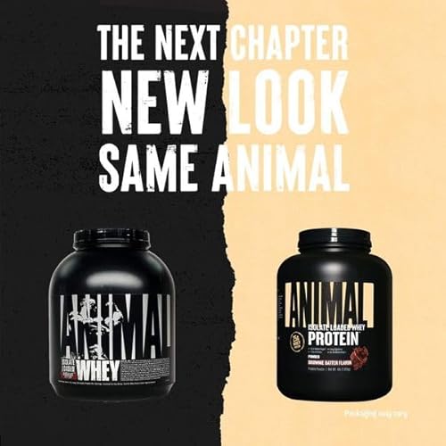 Universal Nutrition Animal Whey Isolate Protein Powder - 25g Protein, Low Sugar - Brownie Batter Flavor - Muscle Builder & Recovery for Men & Women