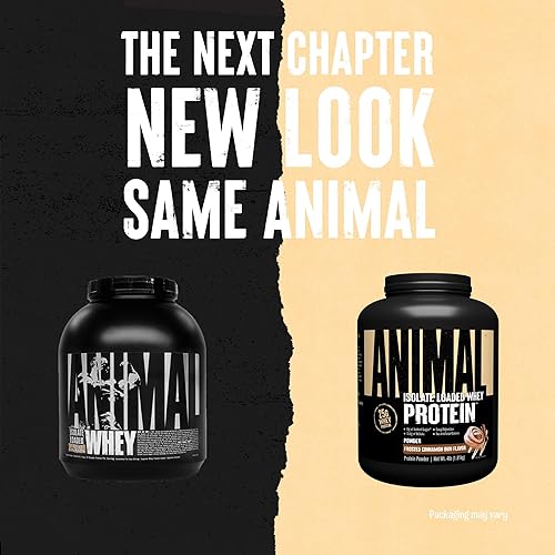 Universal Nutrition Frosted Cinnamon Bun Animal Whey Isolate Protein Powder - 25g Protein, Pre & Post Workout, Digestive Enzymes - Men & Women - 4 lbs