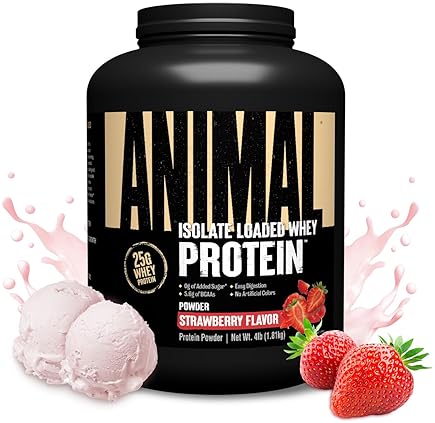 Universal Nutrition Strawberry Whey Isolate Protein Powder - 25g Protein, Muscle Builder for Men & Women - 4 lbs