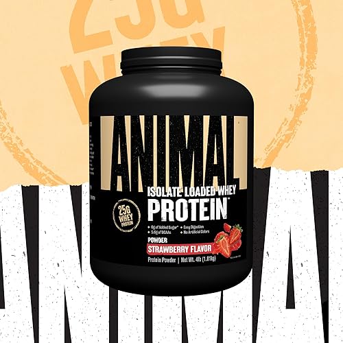 Universal Nutrition Strawberry Whey Isolate Protein Powder - 25g Protein, Muscle Builder for Men & Women - 4 lbs
