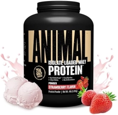 Universal Nutrition Strawberry Whey Isolate Protein Powder - 25g Protein, Muscle Builder for Men & Women - 4 lbs