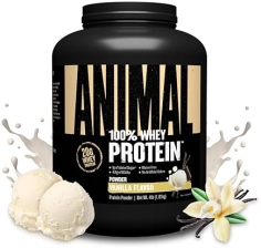 Universal Nutrition Vanilla Animal Whey Protein Powder - 100% Whey Blend for Pre/Post Workout, Recovery, Low Sugar Meal Replacement with BCAAs - 4 lb