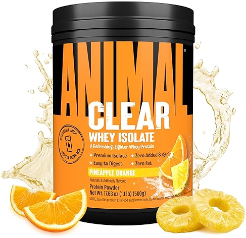 Universal NutritionPineapple Orange Clear Whey Isolate Protein Powder - 5g BCAA, Easy Digest, Deliciously Juicy - 500g