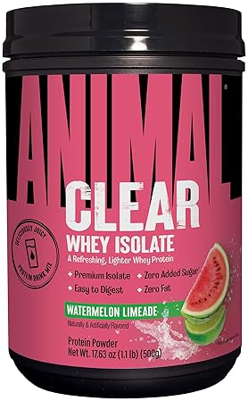 Universal Nutrition Watermelon Limeade Clear Whey Protein Powder - 5g BCAA, Easy Mix, Digestible, Refreshing Drink for Men and Women - 500g
