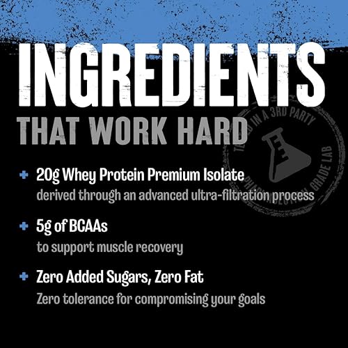 Universal Nutrition Blueberry Acai Clear Whey Isolate Protein Powder - 5g BCAA, Easy Mix & Digest, Refreshing Anytime Drink - 500g