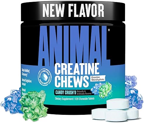 Universal Nutrition Animal Creatine Chews with AstraGin & Sea Salt - Max Absorption Pre/Post-Workout for Lean Muscle Growth & Recovery