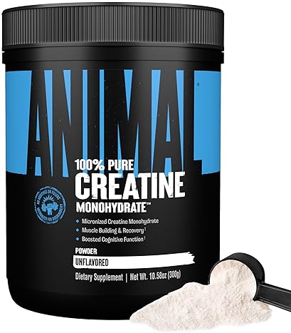 Universal Nutrition Micronized Animal Creatine Monohydrate Powder for Muscle Growth and Strength - Unflavored, 300g