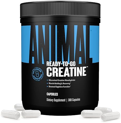 Universal Nutrition Animal Creatine Monohydrate Capsules - 300 Caps, 2500mg - Muscle Growth & Endurance Support'