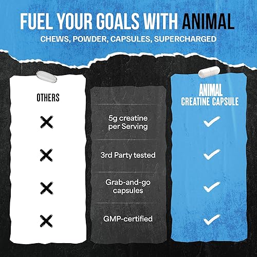 Universal Nutrition Animal Creatine Monohydrate Capsules - 300 Caps, 2500mg - Muscle Growth & Endurance Support'