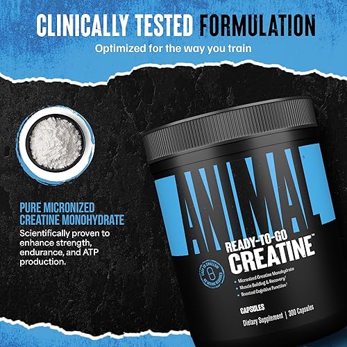 Universal Nutrition Animal Creatine Monohydrate Capsules - 300 Caps, 2500mg - Muscle Growth & Endurance Support'