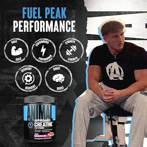 Universal Nutrition Watermelon Flavored Animal Supercharged Creatine Powder with Betaine & Senactiv - 300g'