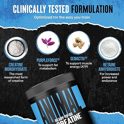 Universal Nutrition Watermelon Flavored Animal Supercharged Creatine Powder with Betaine & Senactiv - 300g'