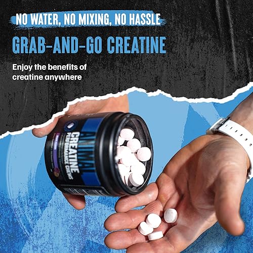 Universal Nutrition Enhanced Animal Creatine Chews Tablets - Grape Flavor, with AstraGin & Sea Salt for Absorption & Pump, Chewable & Convenient'