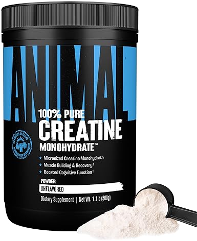 Universal Nutrition Animal Creatine Monohydrate Powder - Micronized for Muscle Growth, Strength, & Endurance - 500g
