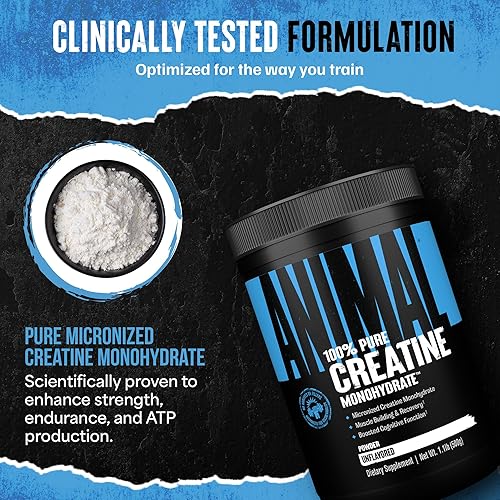 Universal Nutrition Animal Creatine Monohydrate Powder - Micronized for Muscle Growth, Strength, & Endurance - 500g