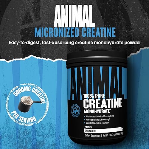Universal Nutrition Premium Animal Creatine Monohydrate Powder for Muscle Growth and Strength - 1kg