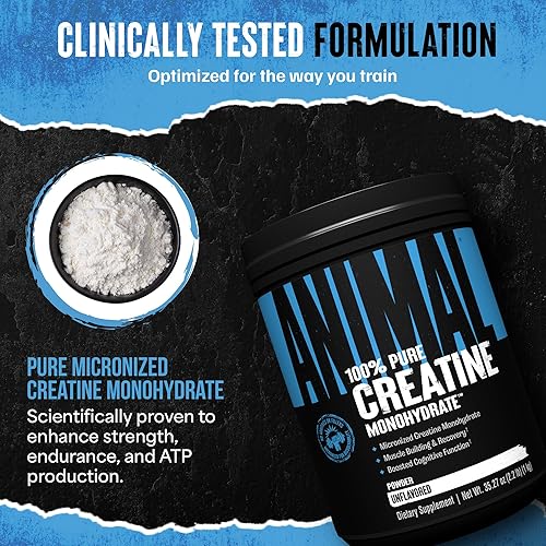 Universal Nutrition Premium Animal Creatine Monohydrate Powder for Muscle Growth and Strength - 1kg